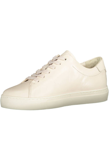 Beige Leather Women Sneaker