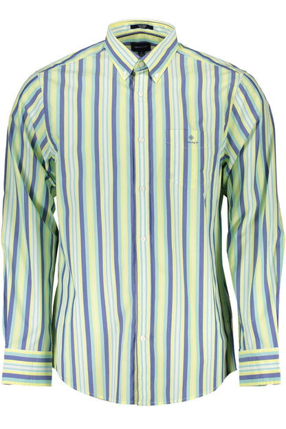 Yellow Cotton Men Shirt