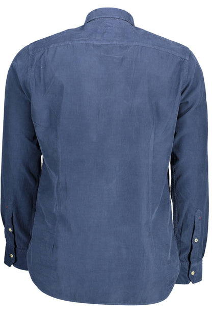 Blue Cotton Men Shirt