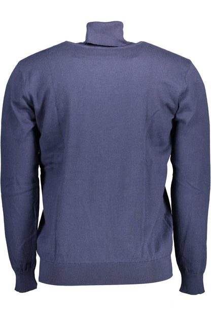 Blue Cotton Men Sweater