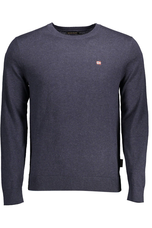 Blue Cotton Men Sweater