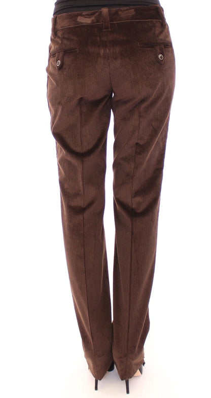 Elegant Brown Cotton Trousers