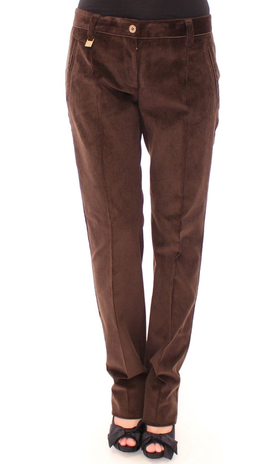 Elegant Brown Cotton Trousers