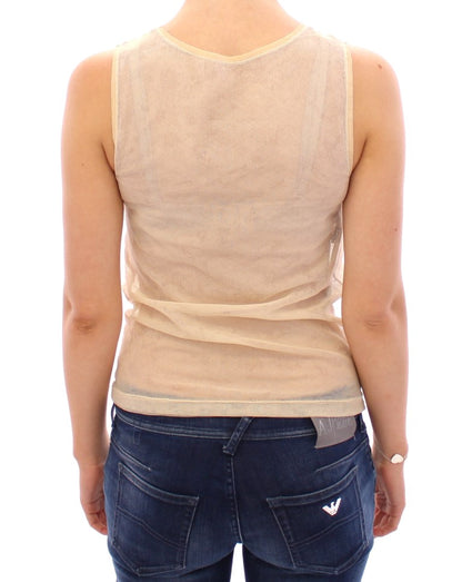 Elegant Beige Tank Top Blouse