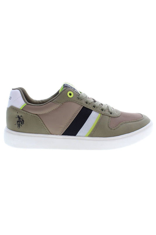 Green Polyester Men Sneaker