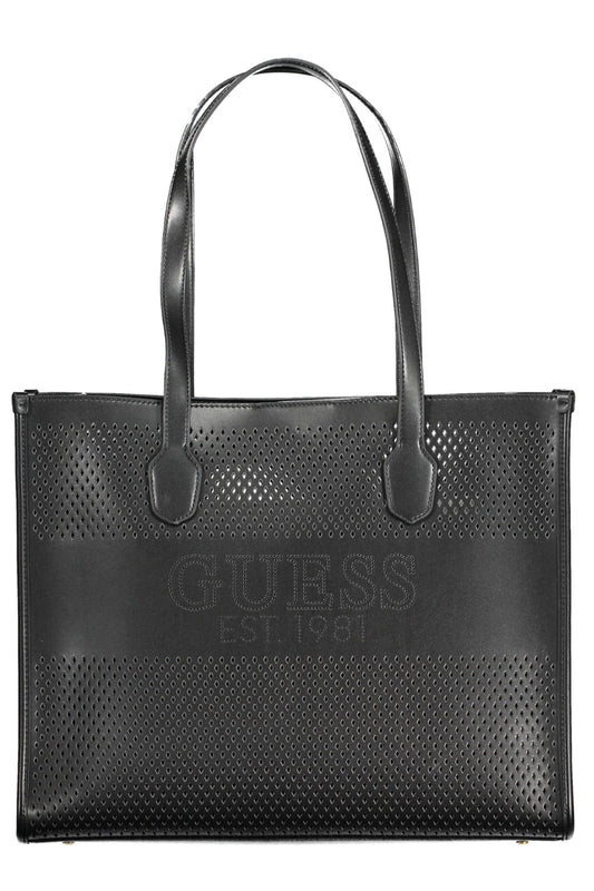 Black Polyethylene Women Handbag