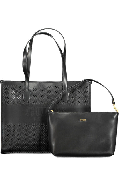 Black Polyethylene Women Handbag