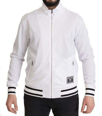 Sleek White Zip Sweater for Men