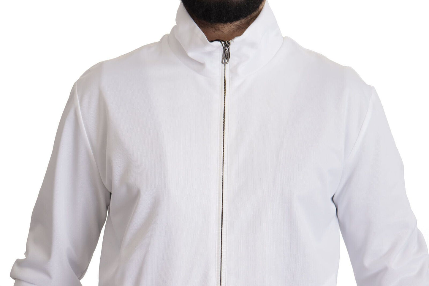 Sleek White Zip Sweater for Men