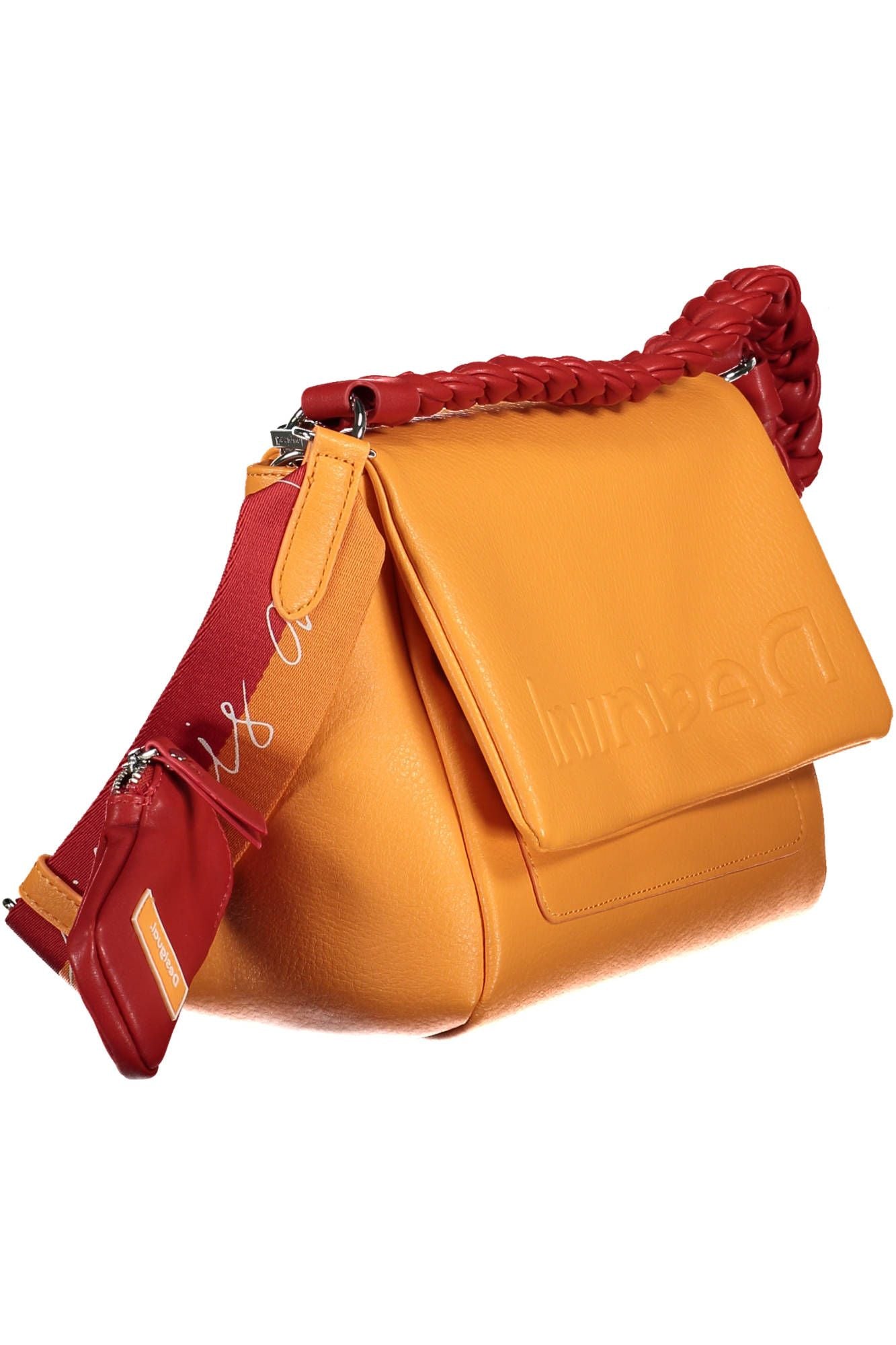 Chic Orange Shoulder Bag with Contrasting Details