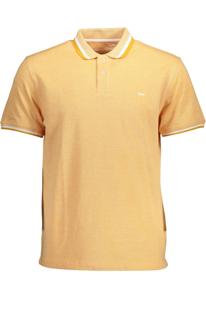 Orange Cotton Men Polo Shirt