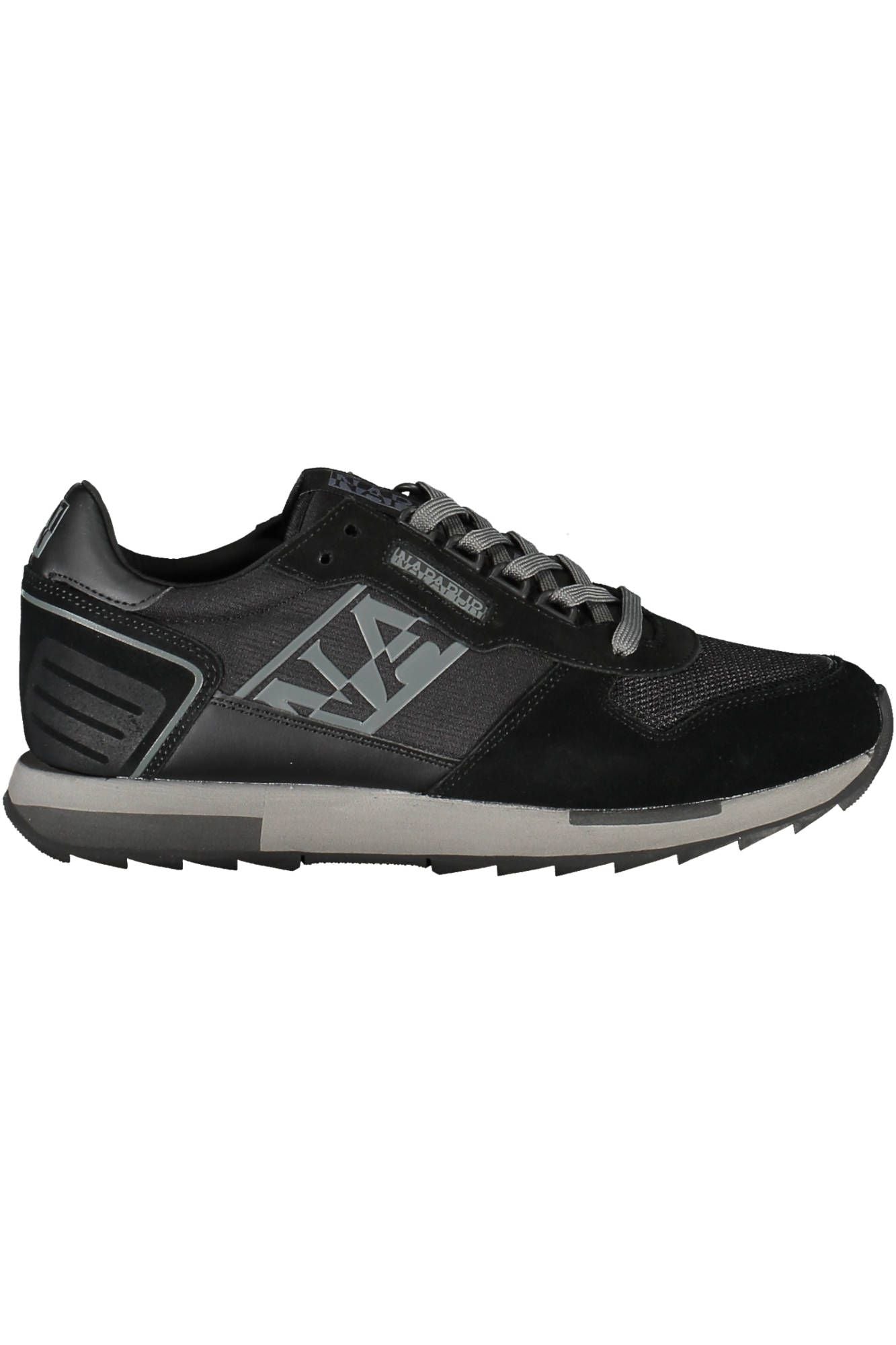 Black Polyester Men Sneaker