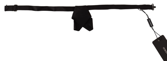 Elegant Black Silk Bow Tie