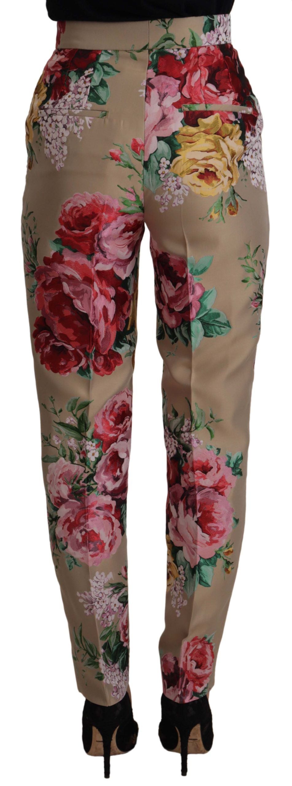 Floral High-Waist Dress Pants