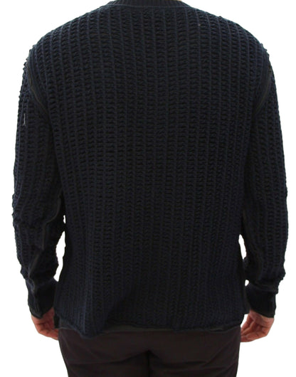 Elegant Blue and Black Layered Sweater