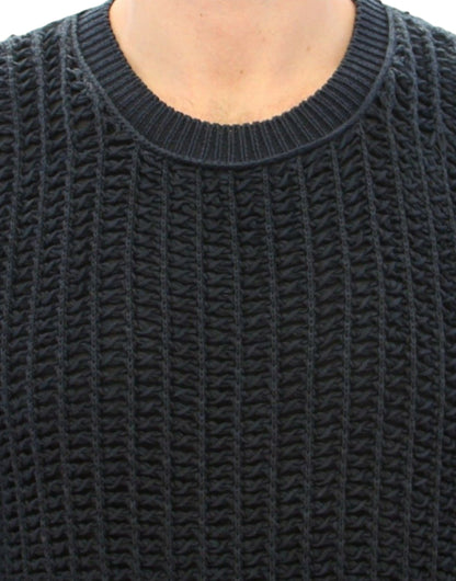 Elegant Blue and Black Layered Sweater