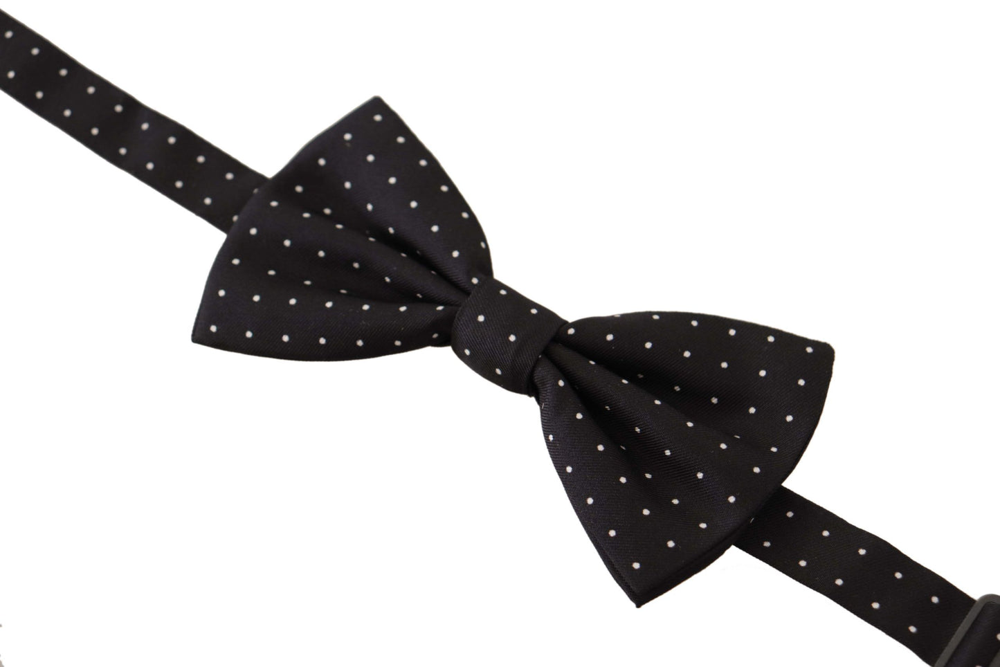 Elegant Black Polka Dot Silk Bow Tie