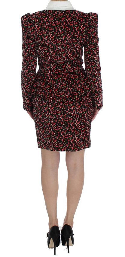 Elegant Floral Two-Piece Skirt Suit Set