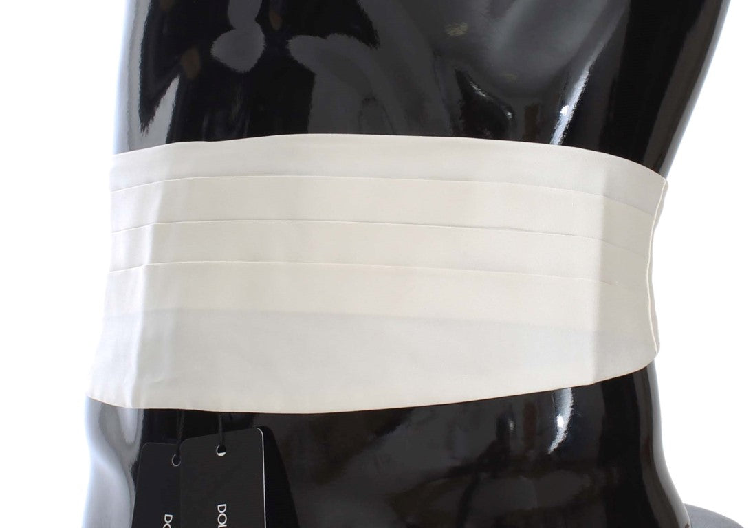 Exclusive White Silk Cummerbund