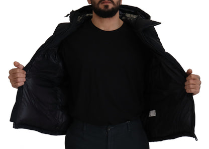 Sleek Black Hooded Short Sleeve Jacket