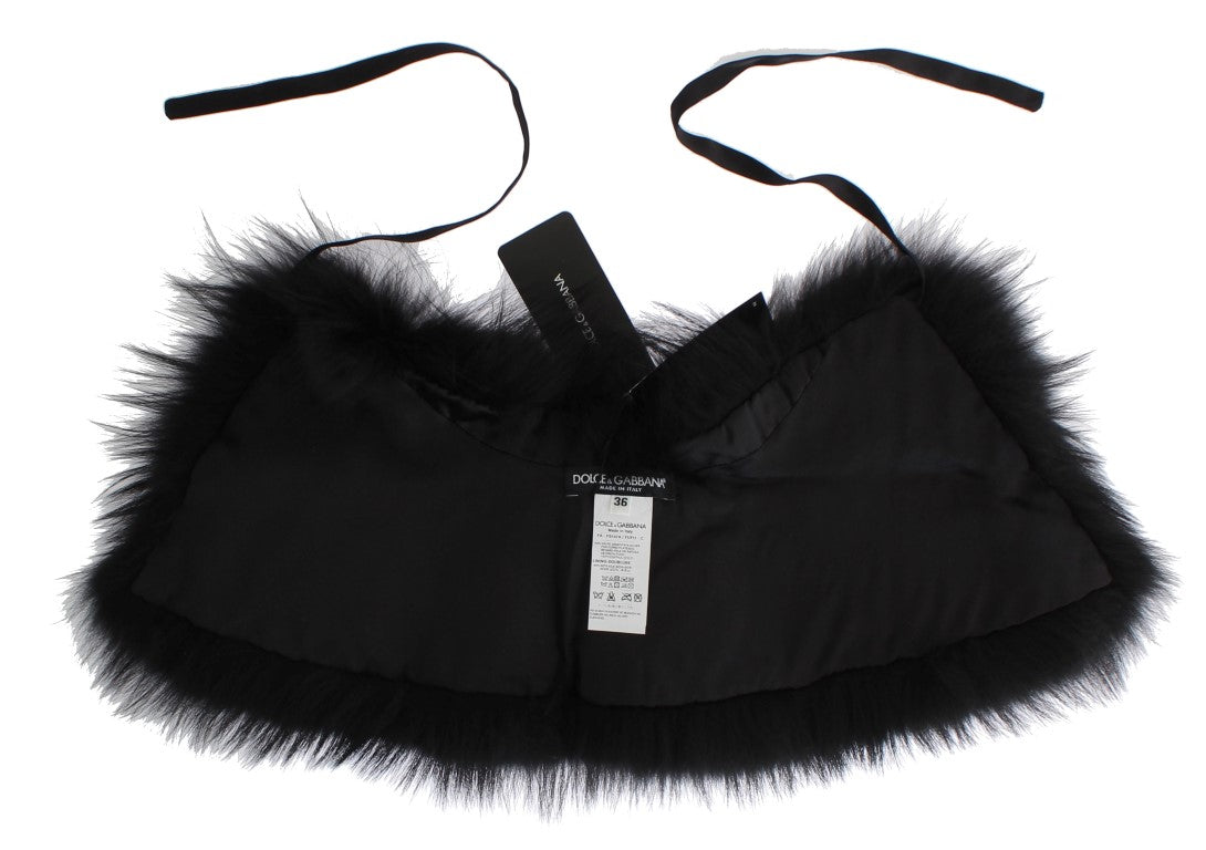 Black Fox Fur Chic Shoulder Wrap