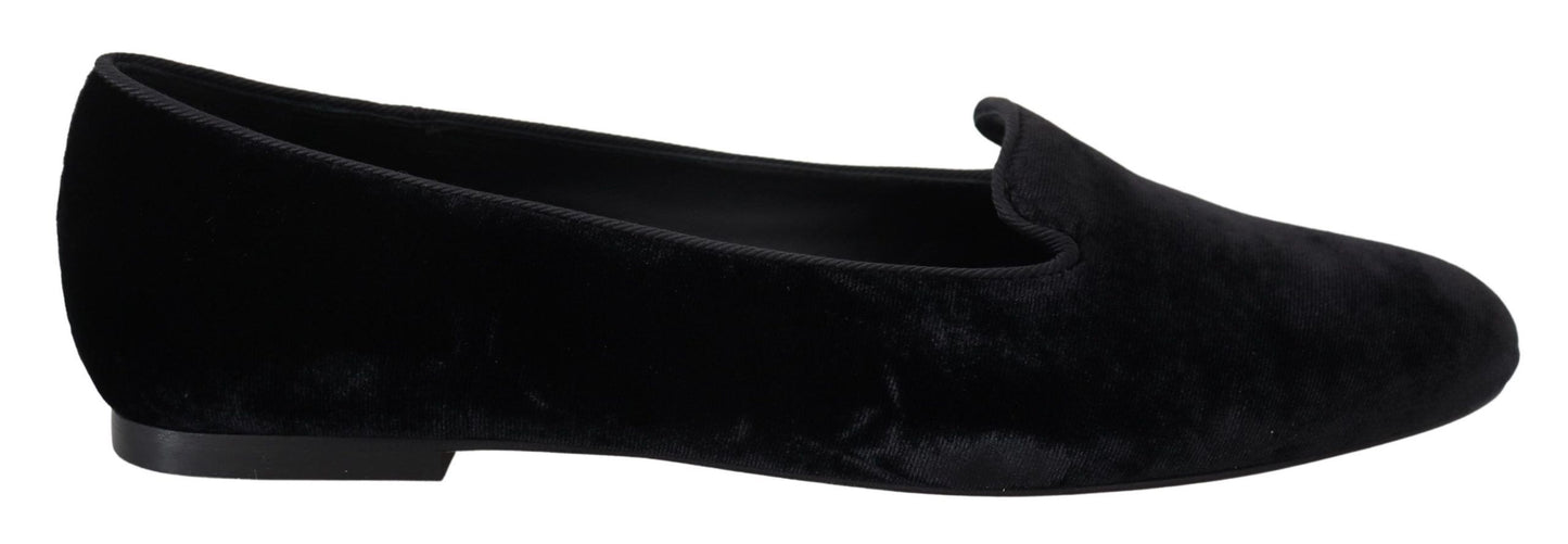 Elegant Black Silk-Blend Loafers