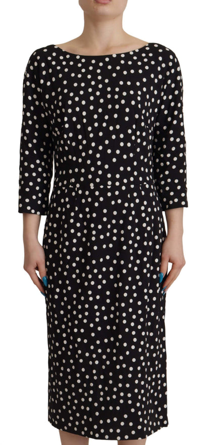 Polka Dot Sheath Midi Elegance