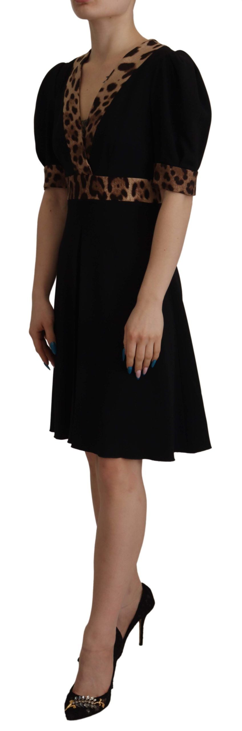 Elegant Black V-Neck A-Line Dress