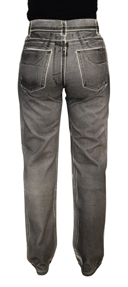 High Waist Grey Denim Elegance