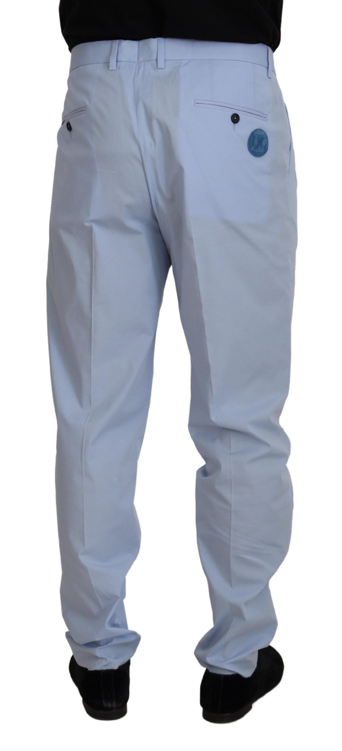 Elegant Slim Fit Chinos In Light Blue