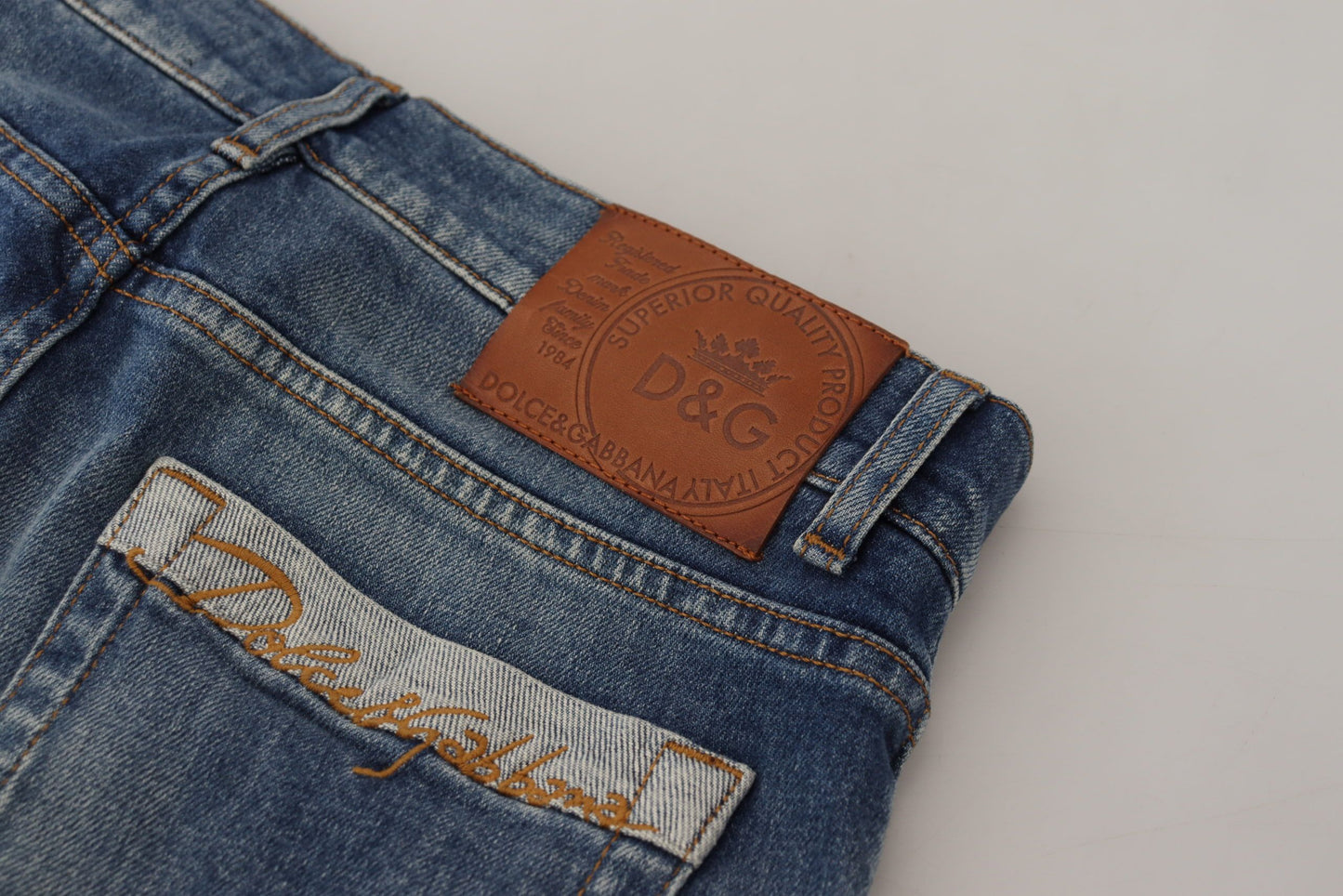 Elegant Slim Fit Italian Denim Jeans