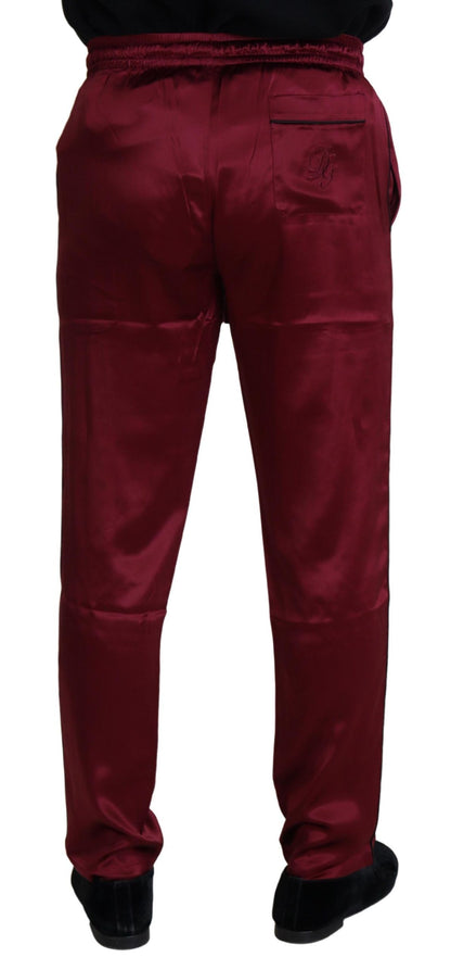 Silk Lounge Pants in Bordeaux