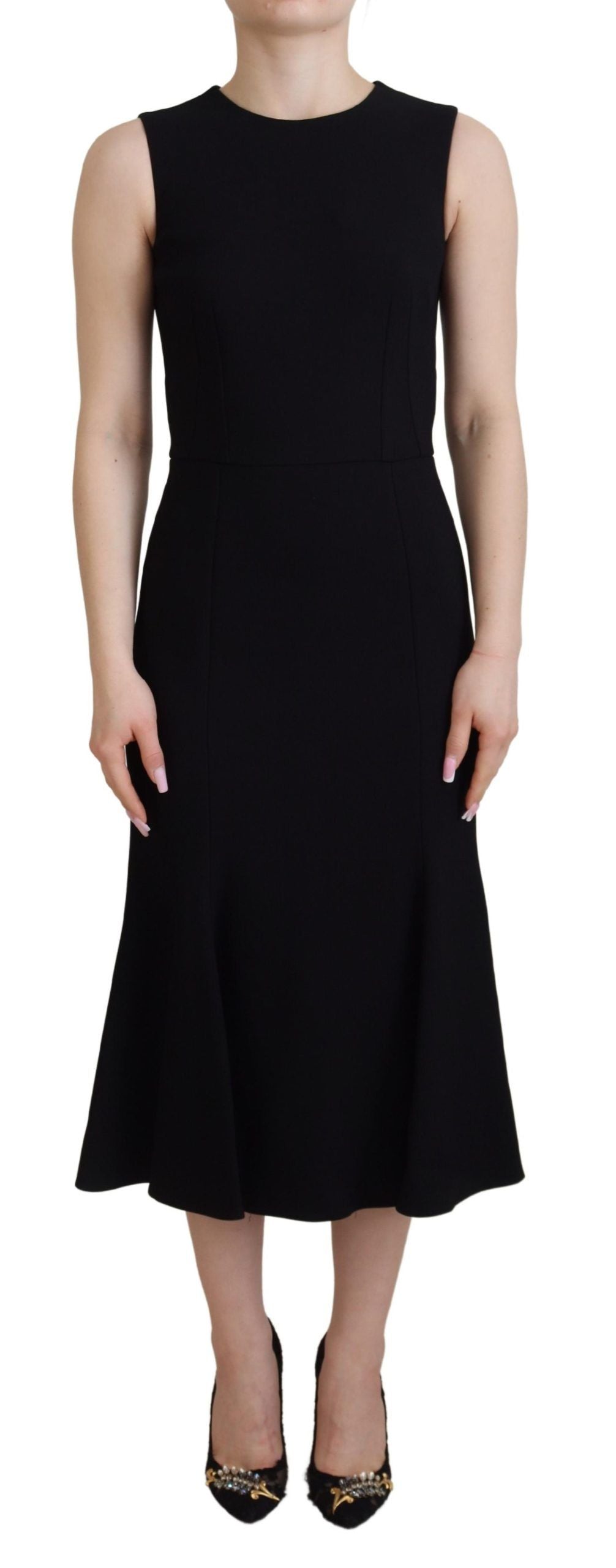 Elegant Fit and Flare Black Sheath Dress