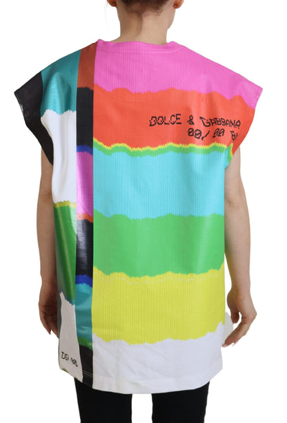 Multicolor Sleeveless Cotton Top