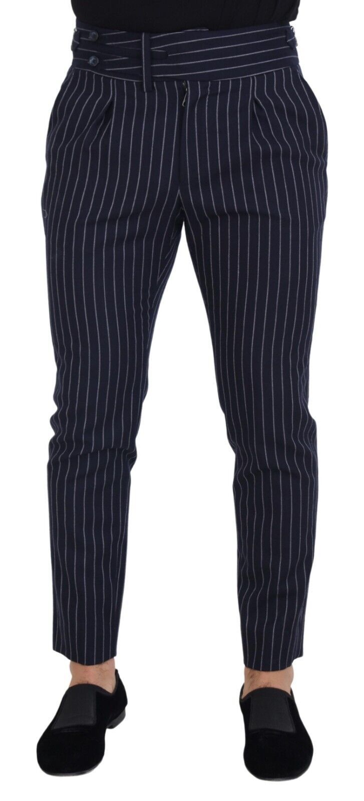 Sophisticated Blue Wool Blend Trousers