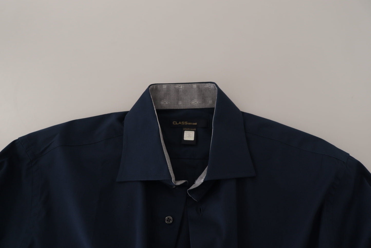 Navy Elegance Cotton Dress Shirt