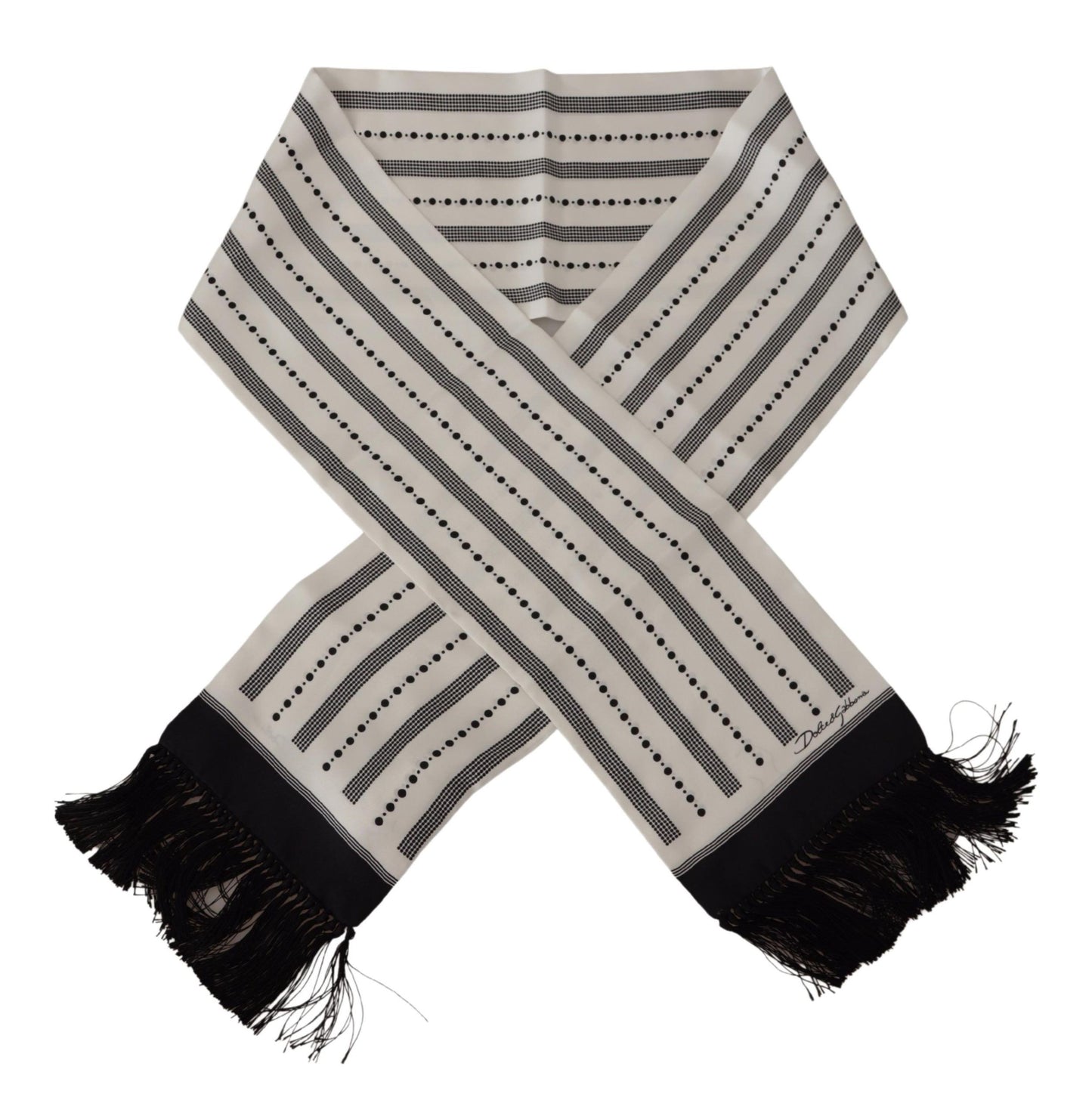 Elegant Monochrome Silk Men's Scarf