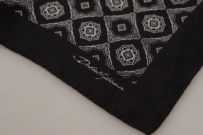 Elegant Geometric Silk Square Scarf