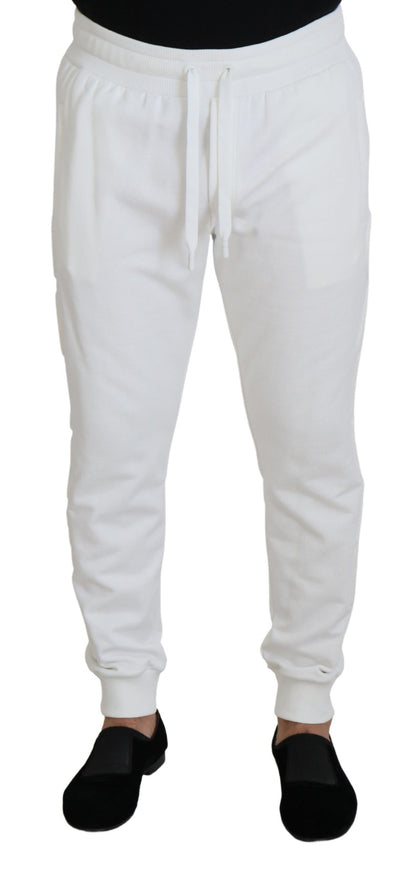 Elegant White Cotton Sweatpants