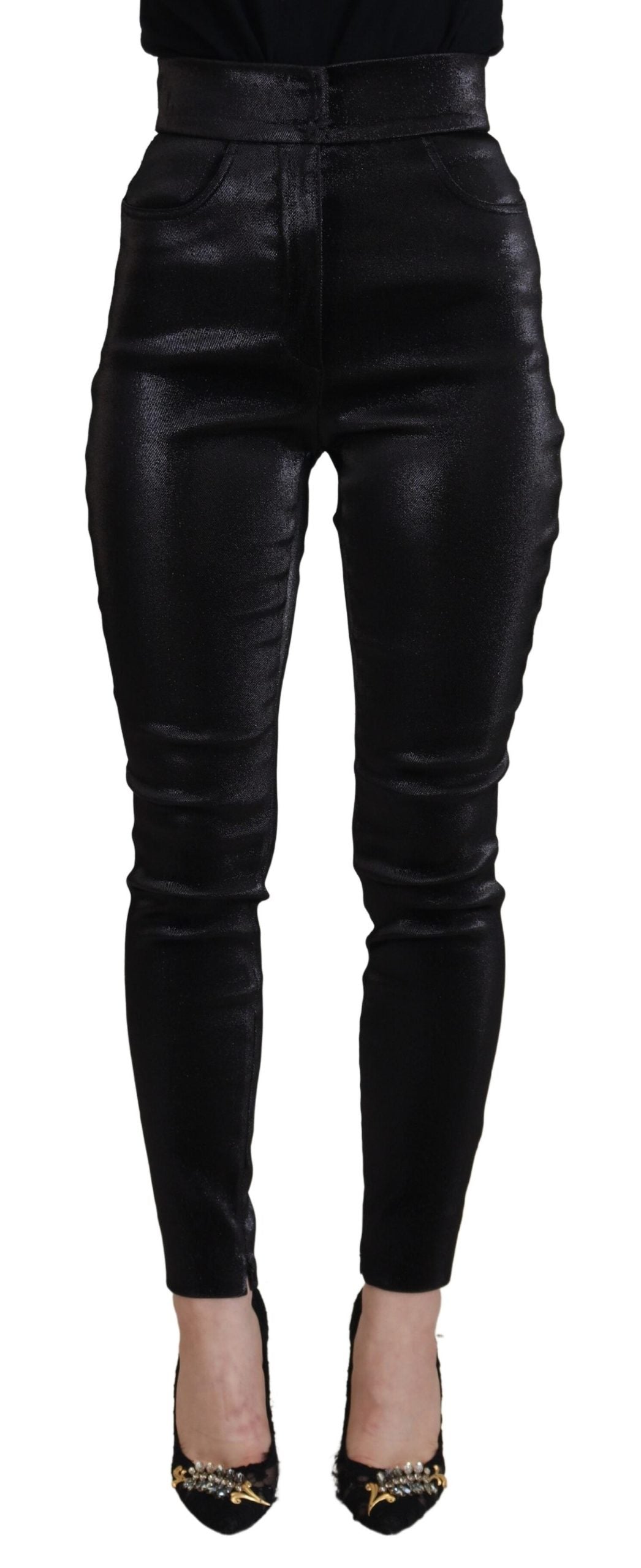 Elegant Black Denim Pants - Tailored Fit