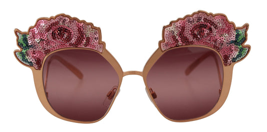 Chic Rose Sequin Embroidered Sunglasses