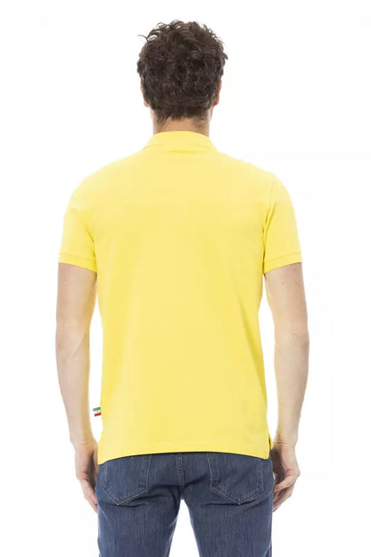 Yellow Cotton Men Polo