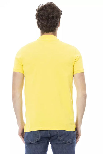 Yellow Cotton Men Polo-Shirt