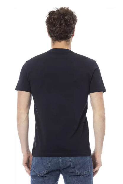 Blue Cotton Men T-Shirt