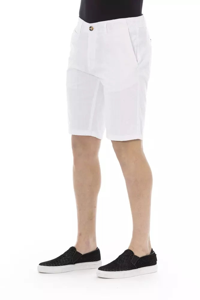 White Cotton Men Bermuda Short