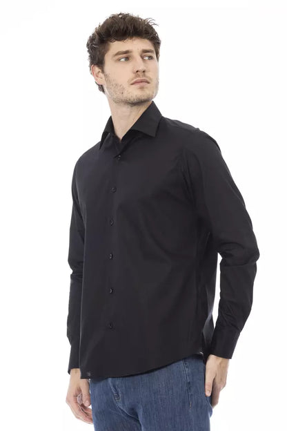 Black Cotton Men Shirt