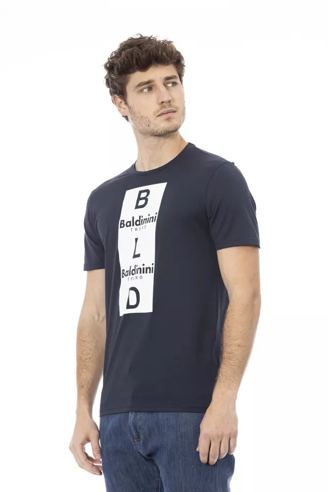 Blue Cotton Men T-Shirt