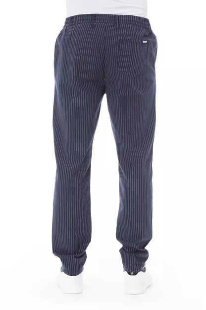 Blue Cotton Men Chino Pant