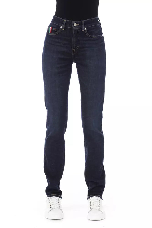 Blue Cotton Women Jeans