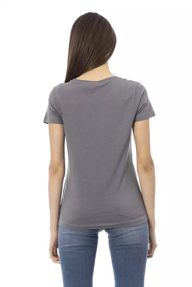 Gray Cotton Women Top